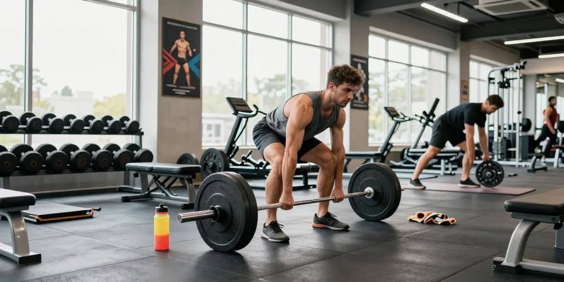 Anabolika Shop gym scene with athletes training hard for muscle growth, showcasing fitness equipment and energy in a modern environment.