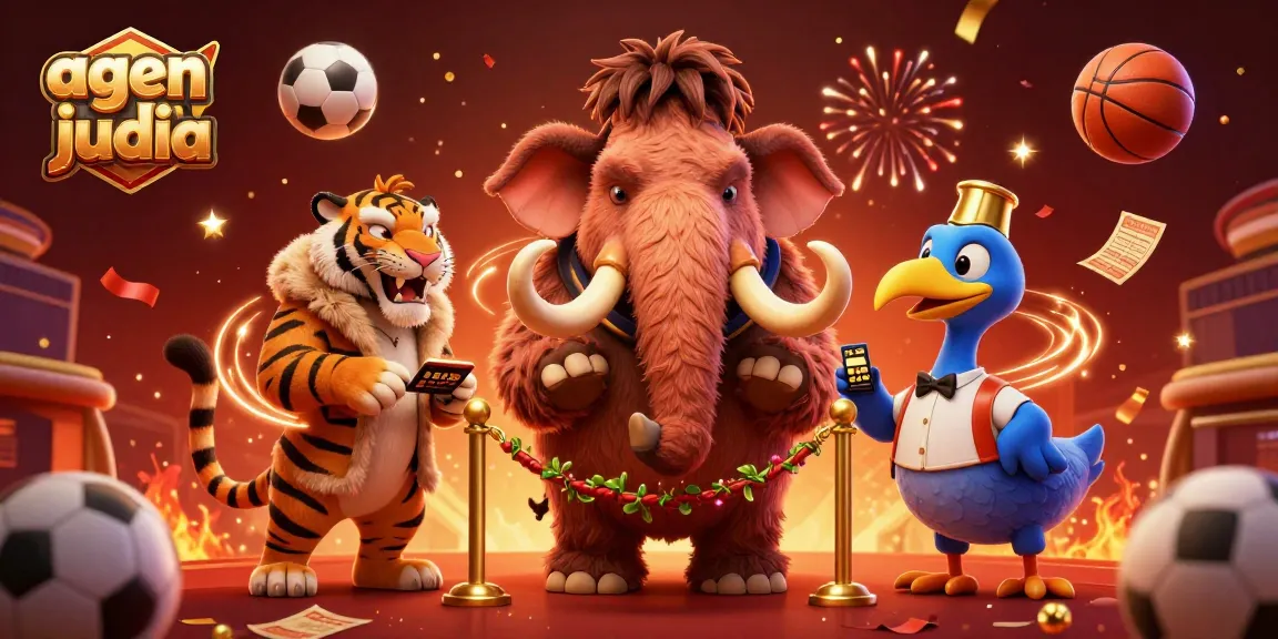 Join the action with agen judi bola featuring a cartoon bouncer and a Saber-tooth tiger VIP