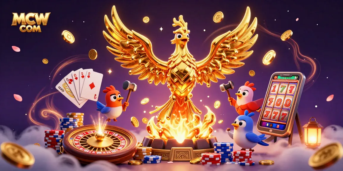 Experience the thrill of MCW COM with golden phoenix and dynamic casino elements.