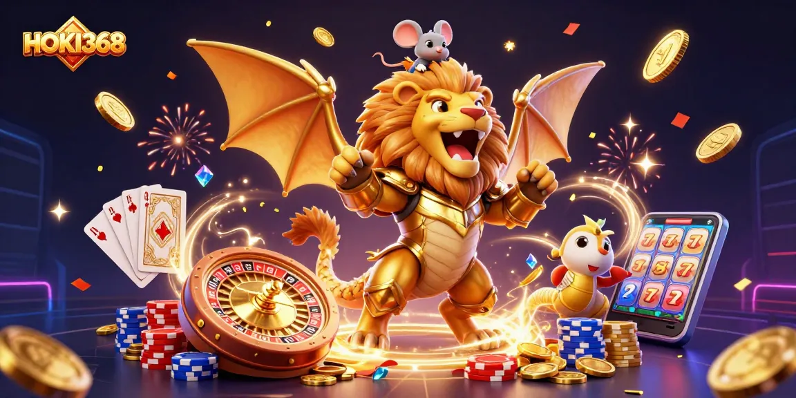 Experience thrilling gameplay with HOKI368 as the 3D chimera roars triumphantly amidst golden treasures.