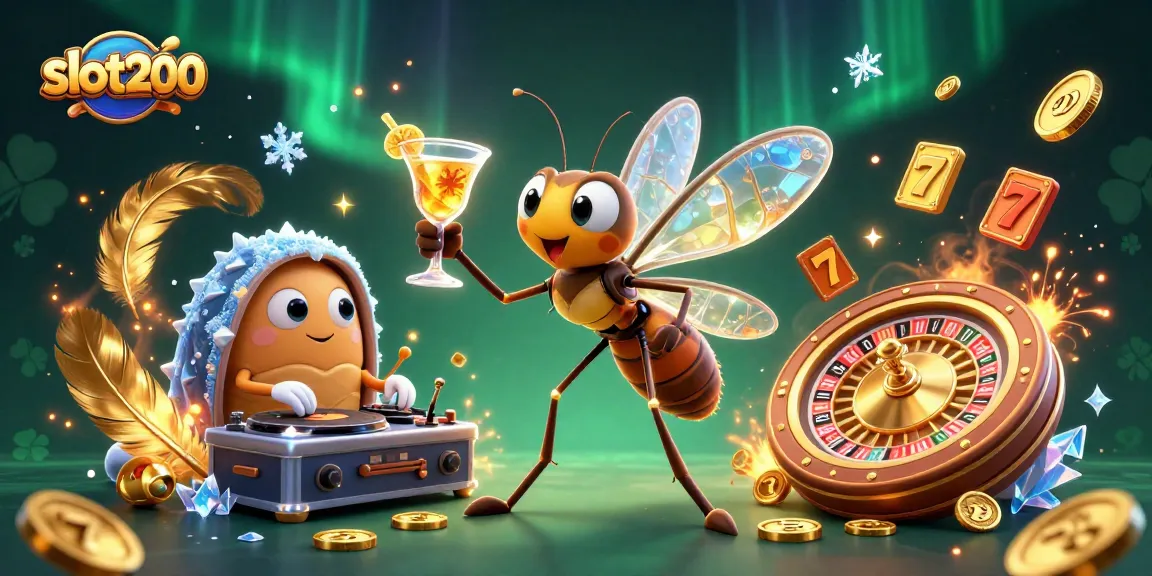 Mesin slot dan keberuntungan di slot200 dengan karakter unik dalam ilustrasi seni digital.