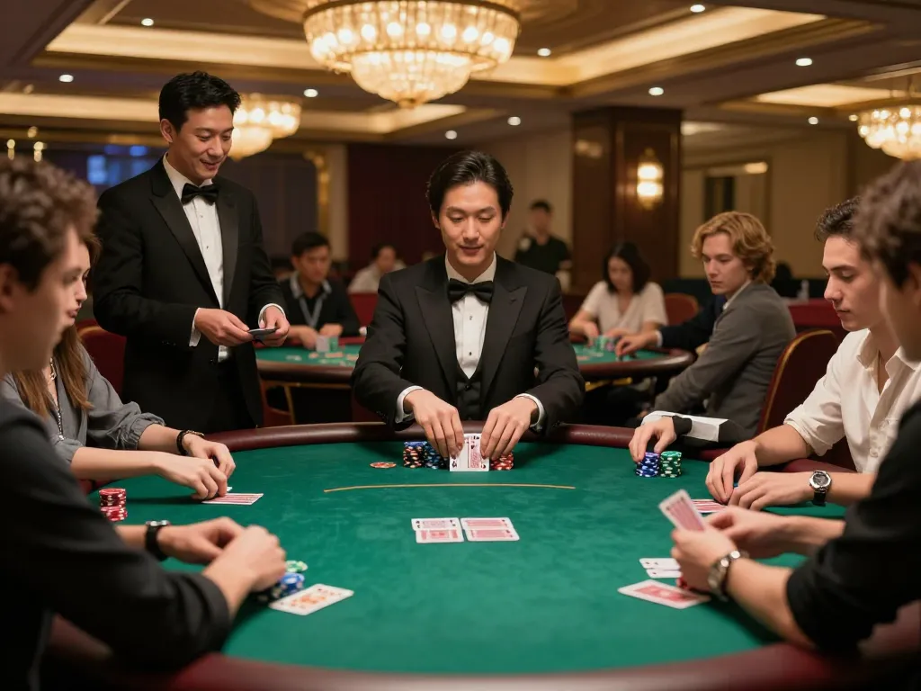 lc88 vip players strategizing their winning hands at a luxurious poker table.