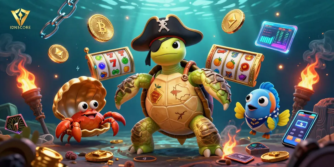 Engage with IDNSCORE's immersive casino atmosphere featuring unique characters and vibrant elements.