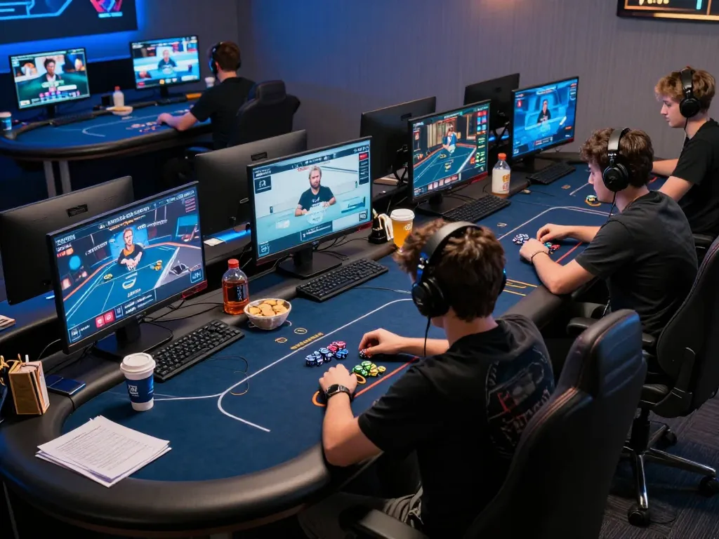 Online poker tournament with strategic gameplay at a professional setup featuring tr88 vip.