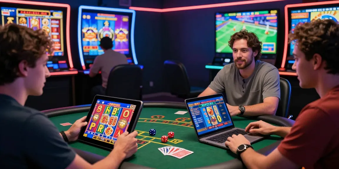 Diverse players enjoying online gaming experiences at www.online-pin-up-paraguay.com, capturing the excitement of digital slots and live dealer games.