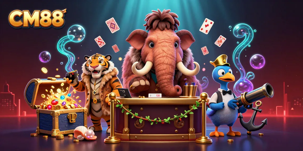 Experience thrilling gaming at CM88 with vibrant casino characters and rich interactive elements.