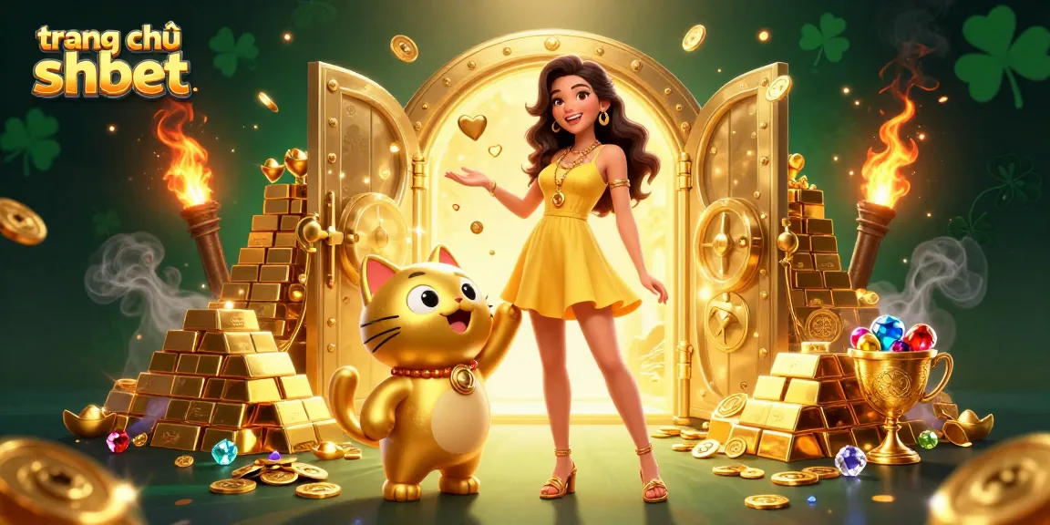 Win big at trang chủ shbet with a vibrant 3D casino scene featuring golden treasures and lucky symbols.