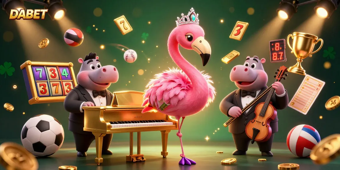 DABET online casino scene featuring vibrant characters and gaming elements, creating an engaging atmosphere.