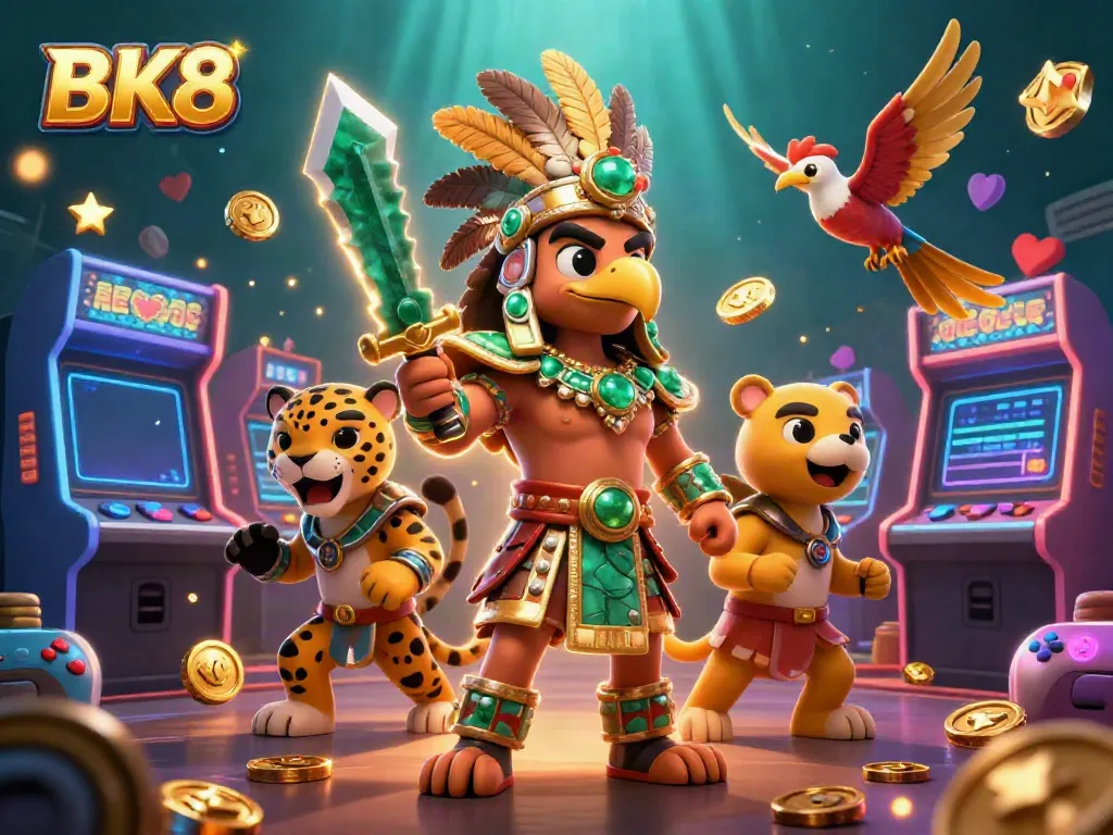 Join the thrilling atmosphere at BK8 with vibrant scenes of winning and gaming excitement.