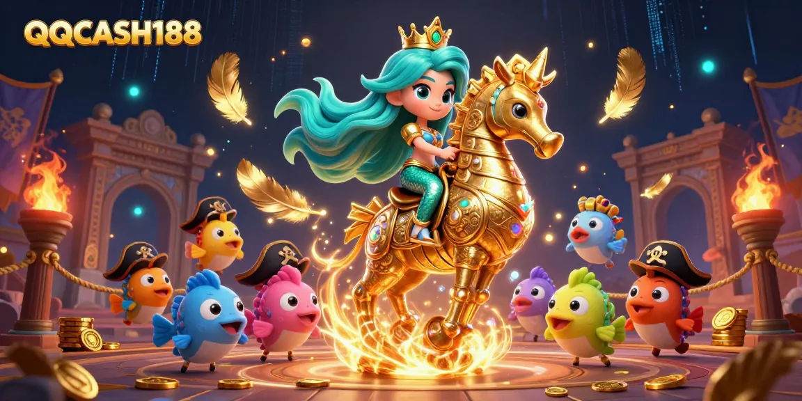 Experience the thrilling atmosphere of QQCASH188 with a vibrant 3D magical casino adventure.