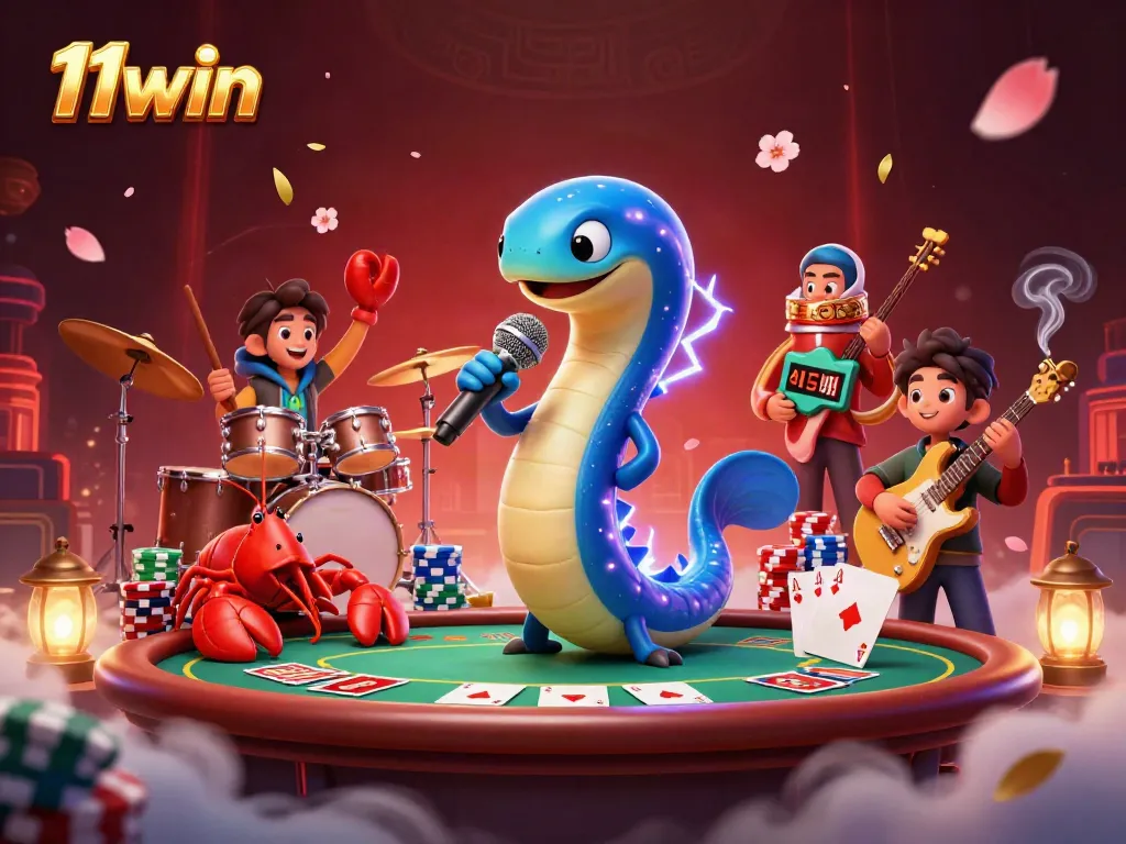 Experience thrilling wins at 11win with a dynamic underwater casino scene featuring a DJ eel and animated gaming!