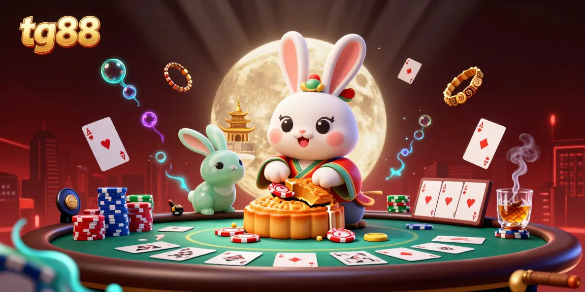Experience tg88's exciting gaming universe with a vibrant casino scene showcasing poker elements.