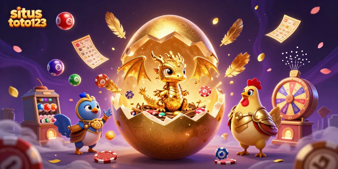 Join the excitement at situs toto123 with dazzling lottery balls and golden treasures swirling in the air.