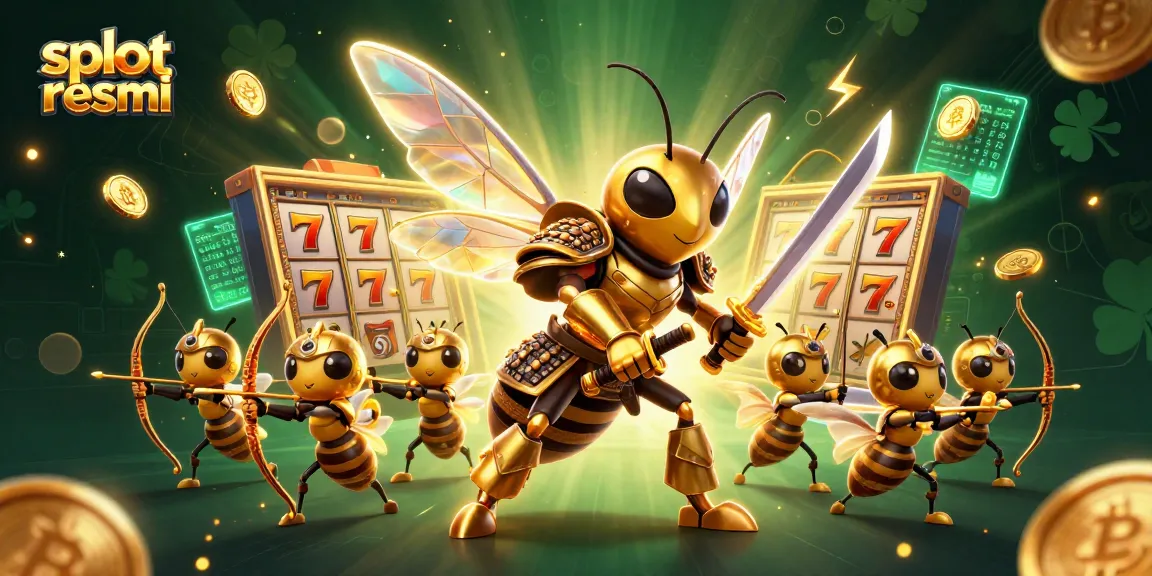 Experience the excitement of slot resmi with a vibrant 3D casino illustration of dynamic characters and game elements.