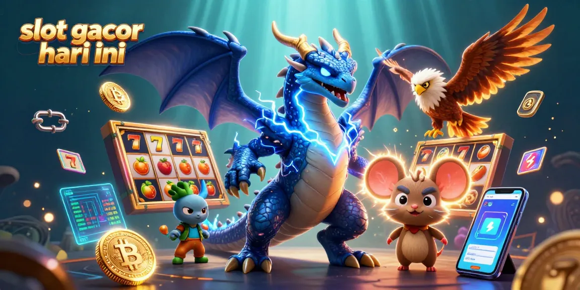 Experience thrilling wins with slot gacor hari ini, showcasing dynamic characters and vibrant casino elements.