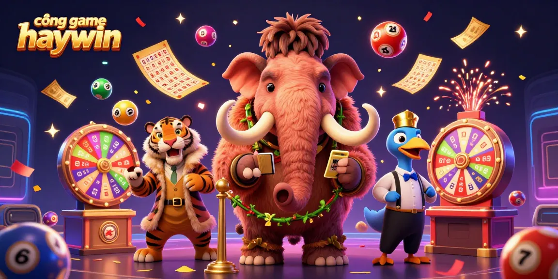 Experience cổng game haywin with dynamic characters and vibrant casino elements in a celebratory scene.