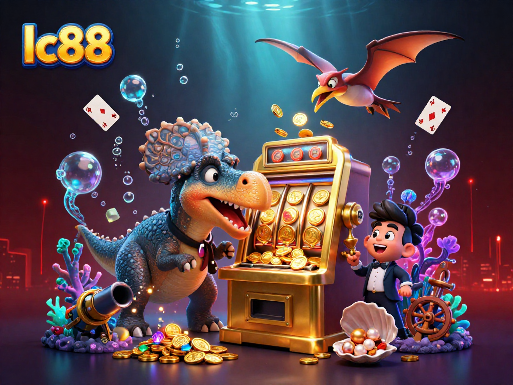 lc88 rewards players with excitement as characters celebrate a jackpot win at a vibrant casino scene
