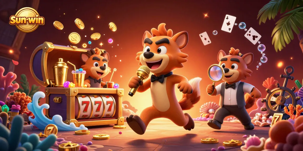 Engage in thrilling games at sun-win's comedy casino club, featuring lively hyenas.