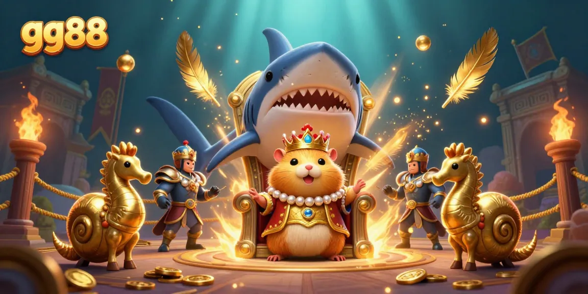 Bet big on gg88 with this captivating 3D illustration featuring a golden hamster king and thrilling game dynamics.