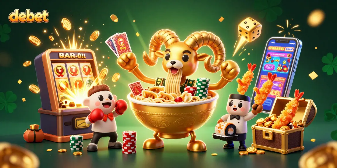 Engage with the debet casino world through this vibrant, dynamic 3D illustration showcasing playful characters.