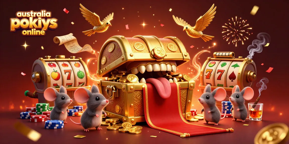 Spin and win with australia pokies online featuring dynamic slot reels and colorful characters.