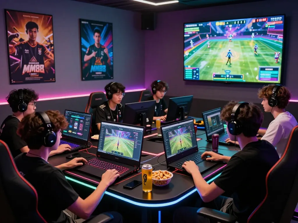 Players enjoying competitive gaming on MM88 interface in a modern gaming room.