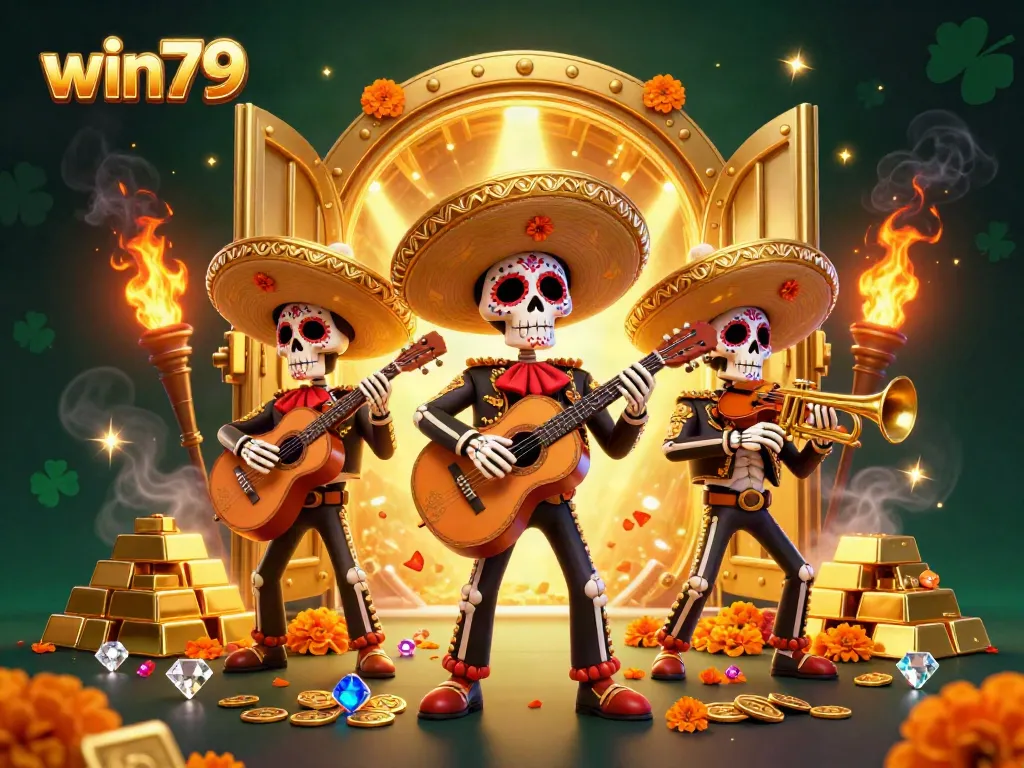 Experience thrilling wins at win79 with a vibrant mariachi-themed casino scene showcasing excitement.