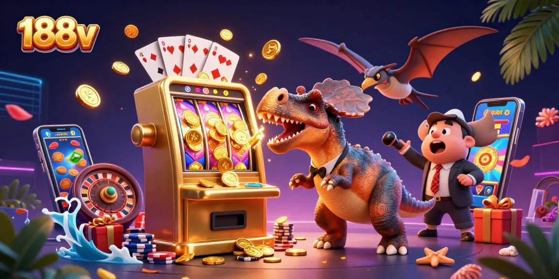 Experience the thrill of 188v with a cartoon pachycephalosaurus winning a jackpot!