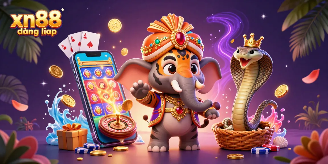 xn88 đăng nhập - Experience the thrill of online gambling with captivating casino elements in a dynamic scene.