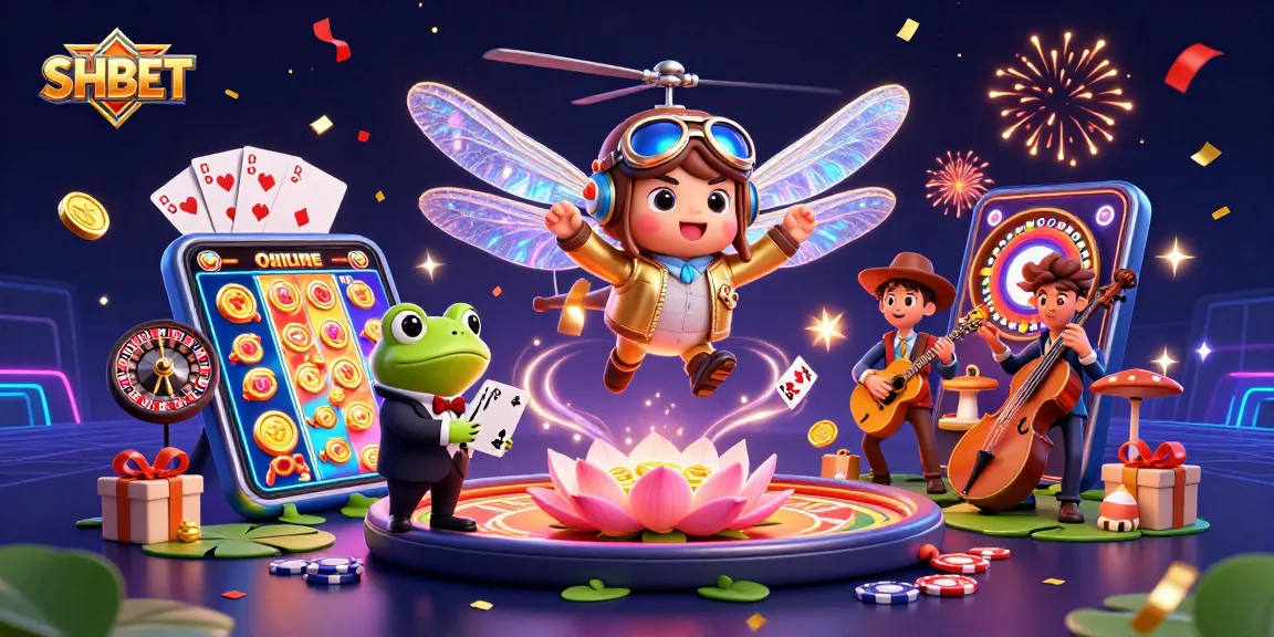 Engage in thrilling gameplay with SH BET featuring a vibrant 3D casino scene with jazz musicians and casino action.