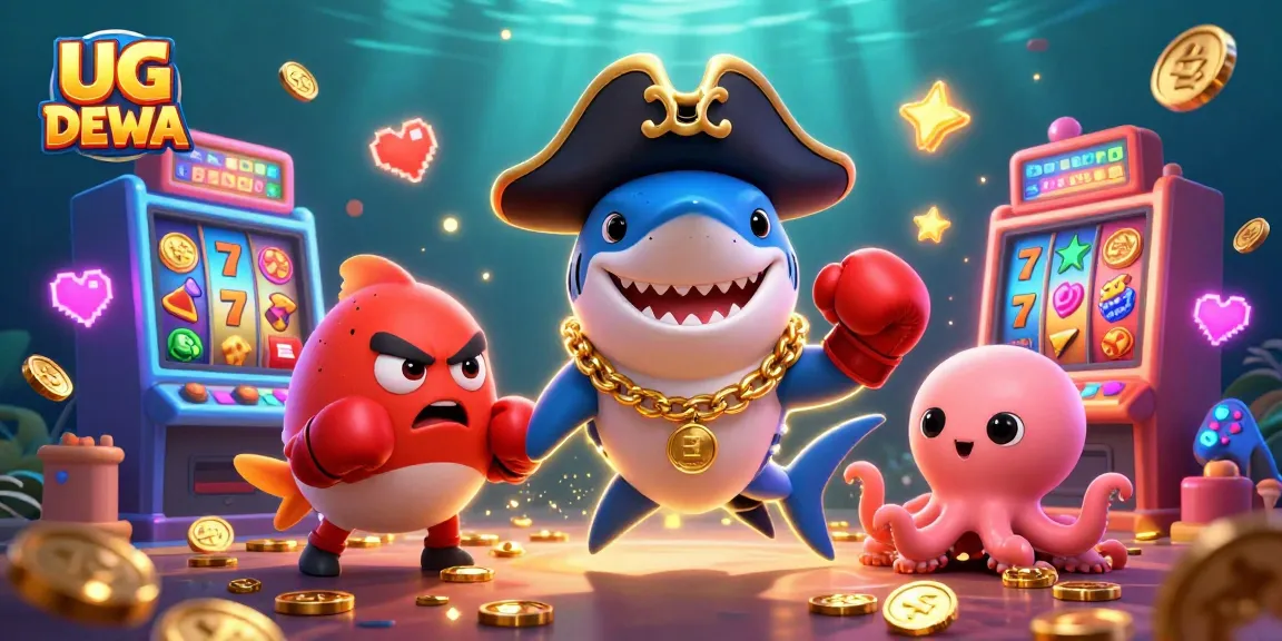 Win big at UG DEWA with exciting slot games and colorful characters in a vibrant 3D scene.