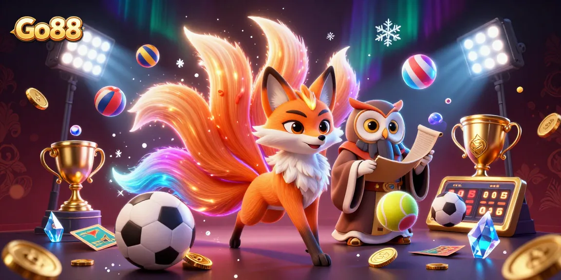 Engage in thrilling gameplay at Go88 with exciting sports elements in a vibrant casino scene.
