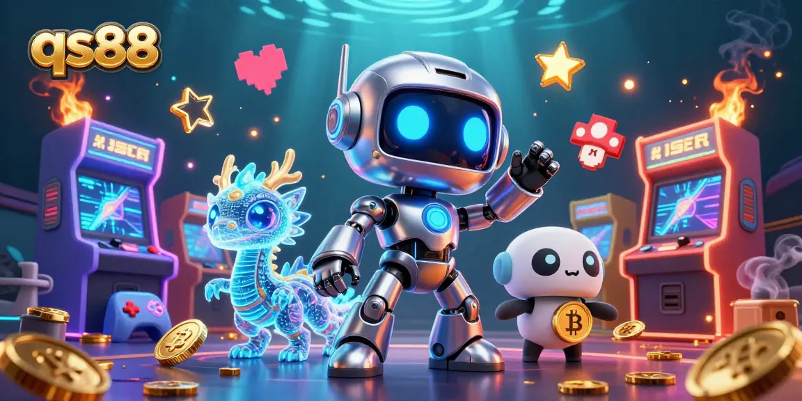 Engage in exciting gameplay with qs88 as the chrome robot mascot and AI dragon dominate the scene!