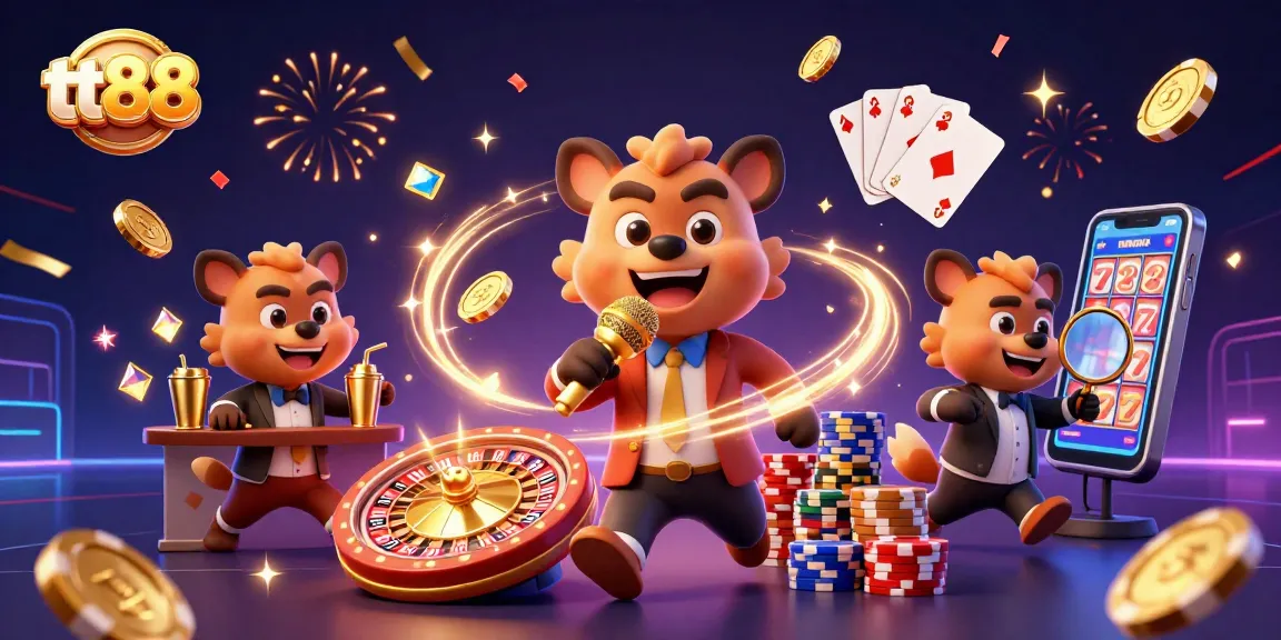 Experience gaming excitement with tt88 at a vibrant casino, featuring hyenas and rich graphics.