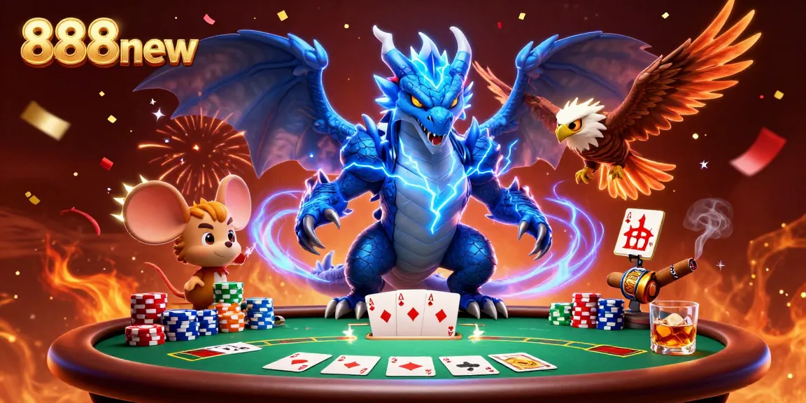 Engage in thrilling gameplay at 888new with dynamic poker action featuring electrifying characters and lavish casino elements.