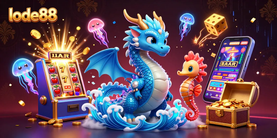 Experience big wins on lode88 with a dazzling fantasy casino scene featuring unique characters and dynamic gaming elements.