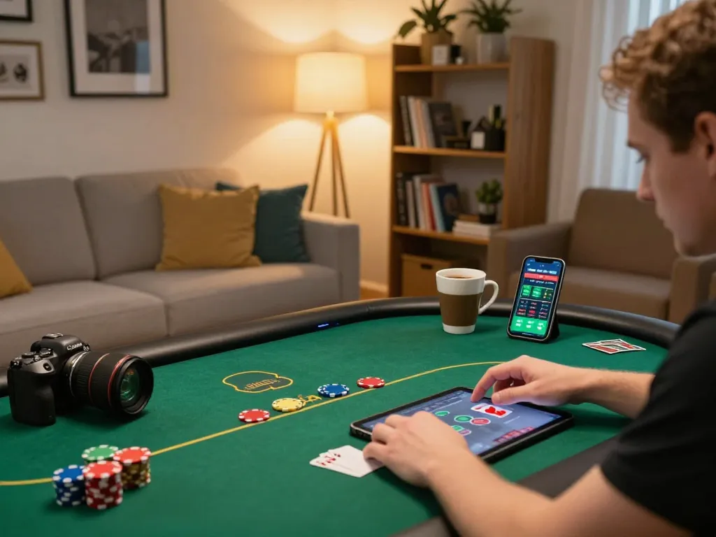Experience strategic gameplay with 789Win in a cozy home gaming setup.