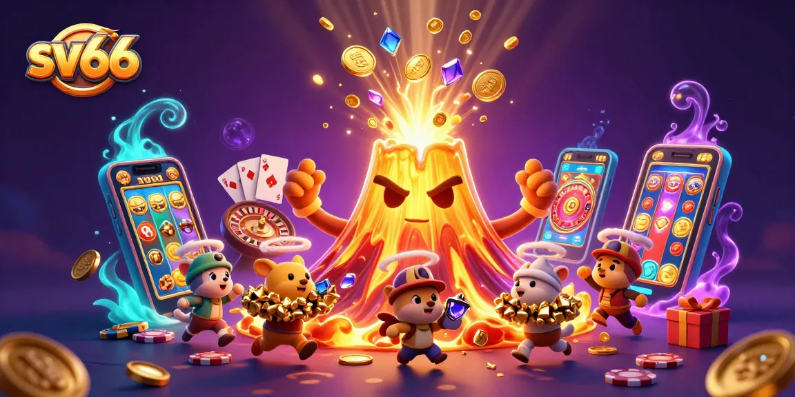 Play and win at sv66 with a vibrant casino world showcasing exciting slot games and treasures.