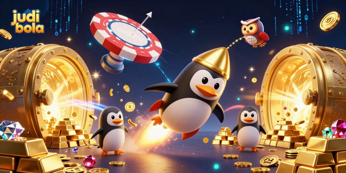 Engage in judi bola with a vibrant 3D scene showcasing sports betting excitement amidst treasure elements.