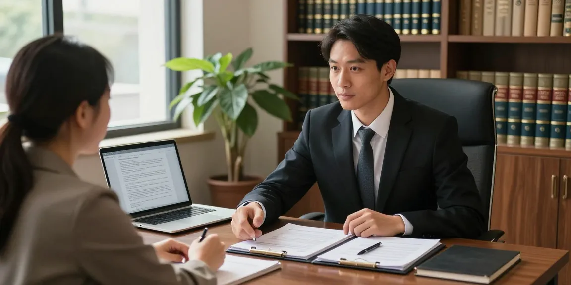 Read this insightful legal consultation moment with lawyer and client in professional office.