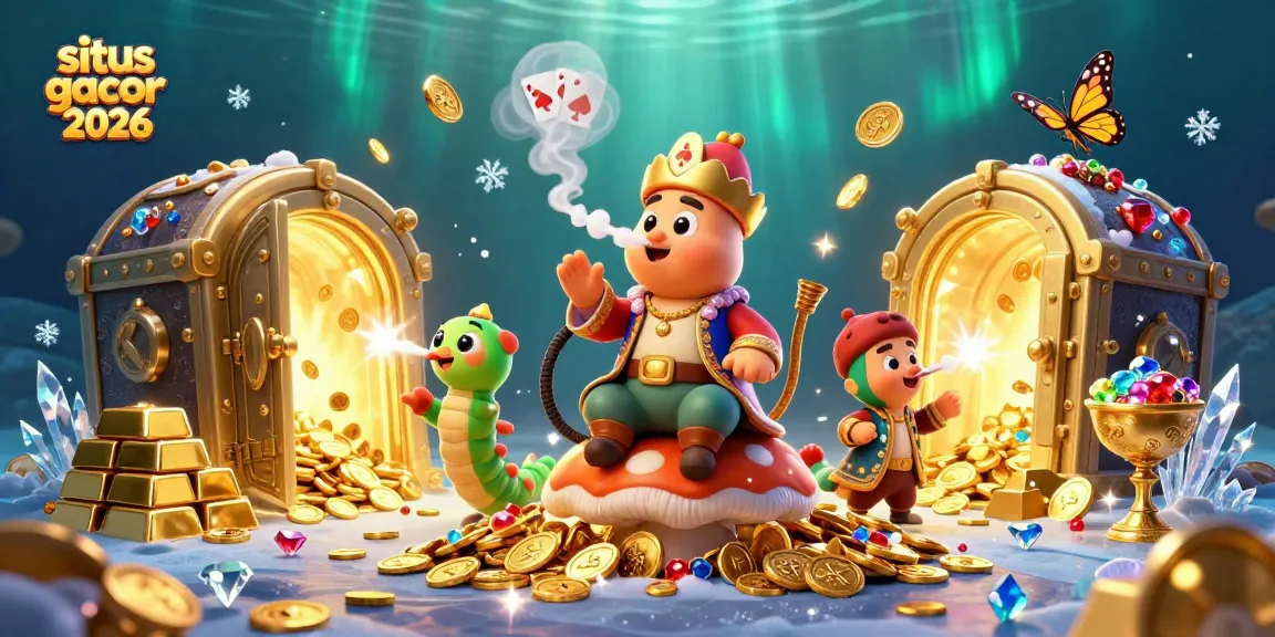 Permainan judi di situs gacor 2026 dengan karakter menarik dan harta karun berkilau.