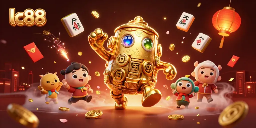Spin and win at lc88 with exciting slots featuring a golden golem and vibrant casino elements.