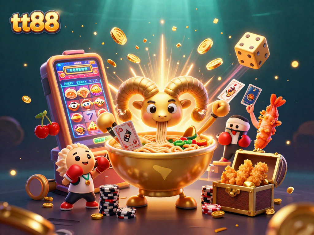 Experience thrilling wins at tt88 with vibrant characters and dynamic casino elements in this lively scene.