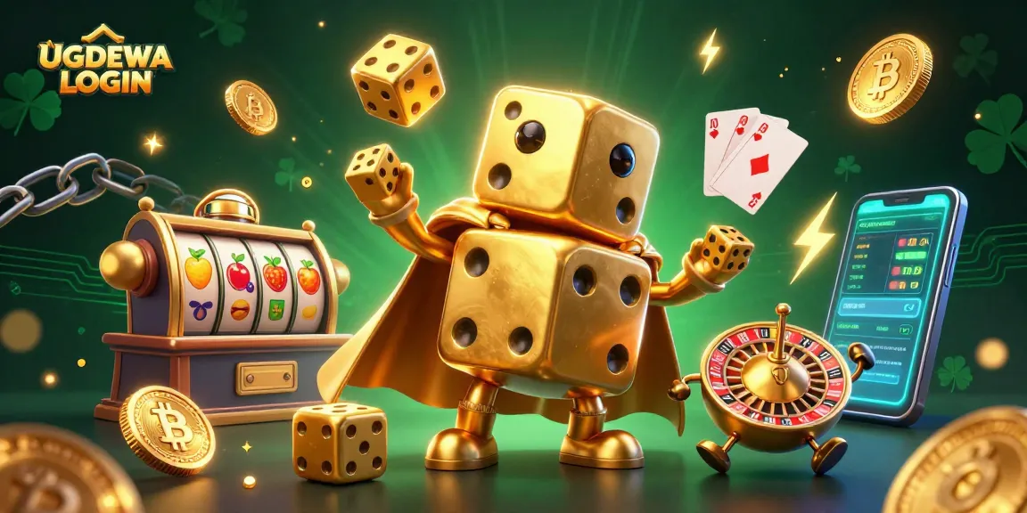 Experience seamless gameplay with UGDEWA LOGIN, illustrated through vibrant casino elements and characters.