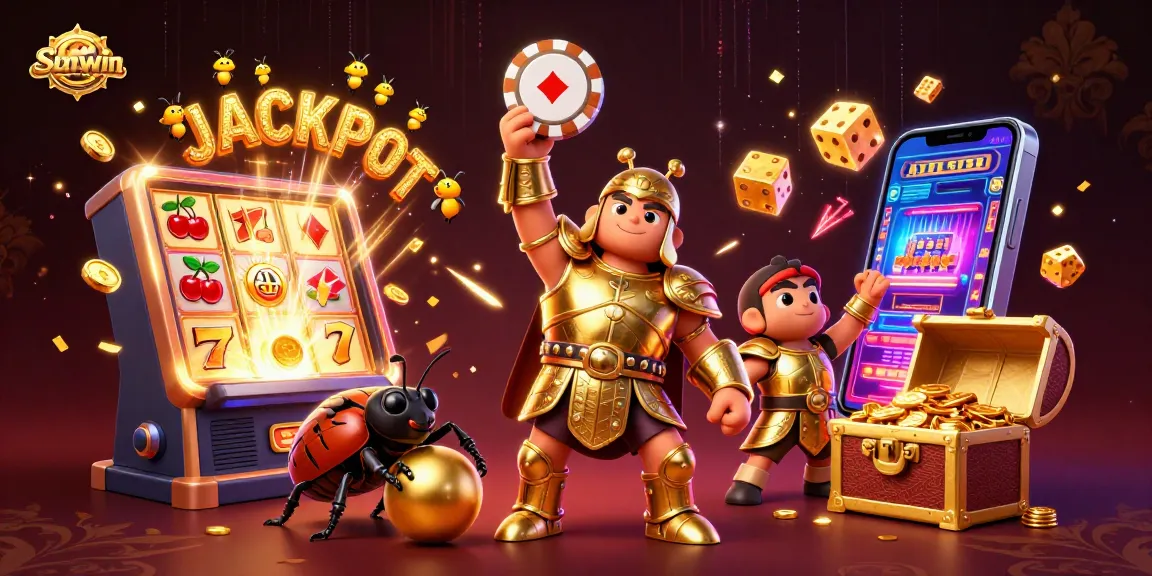 Engage with Sunwin's exciting casino environment featuring vibrant characters and game elements.