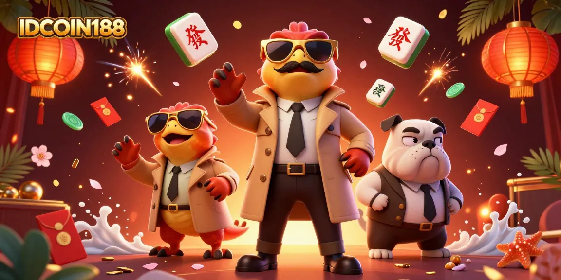 Engage with IDCOIN188's captivating 3D scene with raptors disguised in a casino lounge.