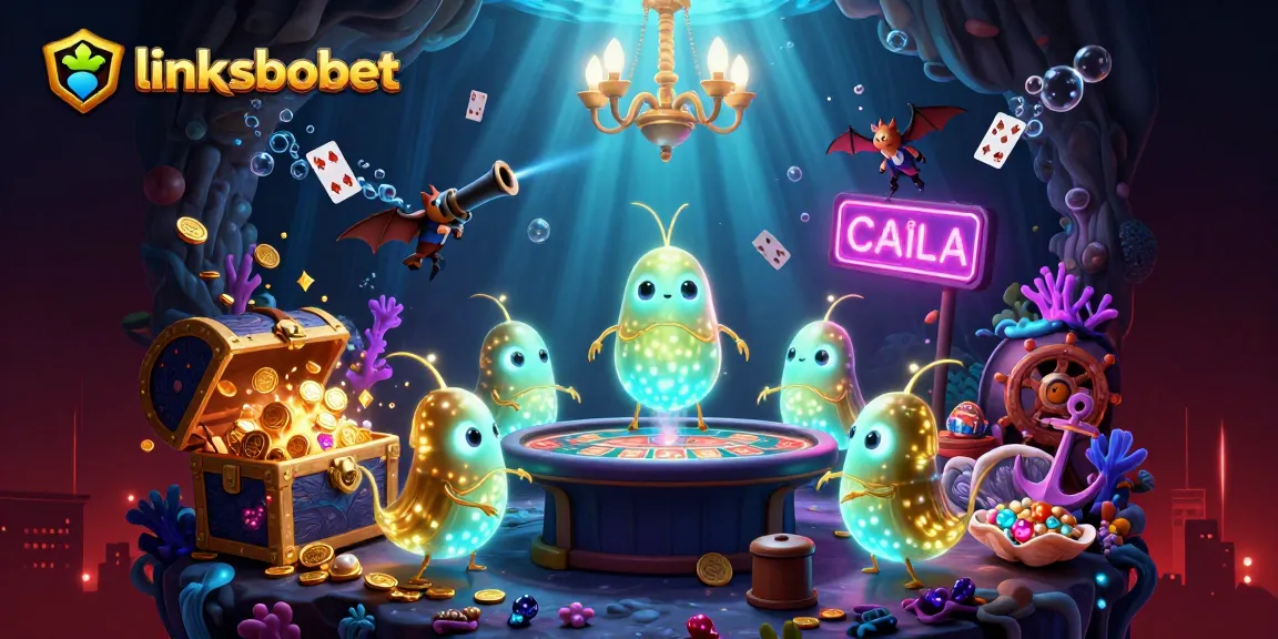 Experience thrilling gameplay with link sbobet in a vibrant casino scene illuminated by glowing characters.