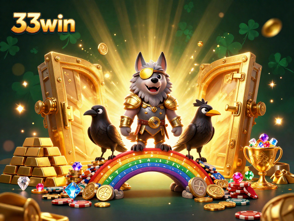 Experience the thrill of winning at 33win with a Norse-inspired casino adventure amidst treasures and gems.