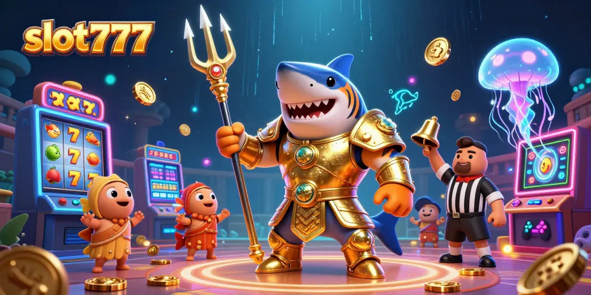 Engage with slot777's action-packed gaming world featuring vibrant slot machines and a captivating underwater scene.