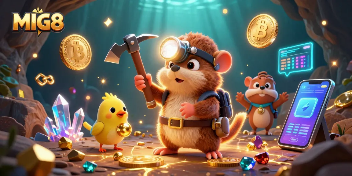 MIG8 excites players with a treasure-hunting mole discovering riches in a vibrant 3D casino scene.